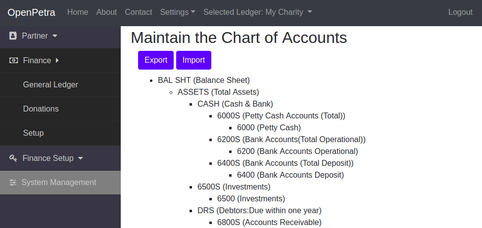 Chart Of Accounts Donations